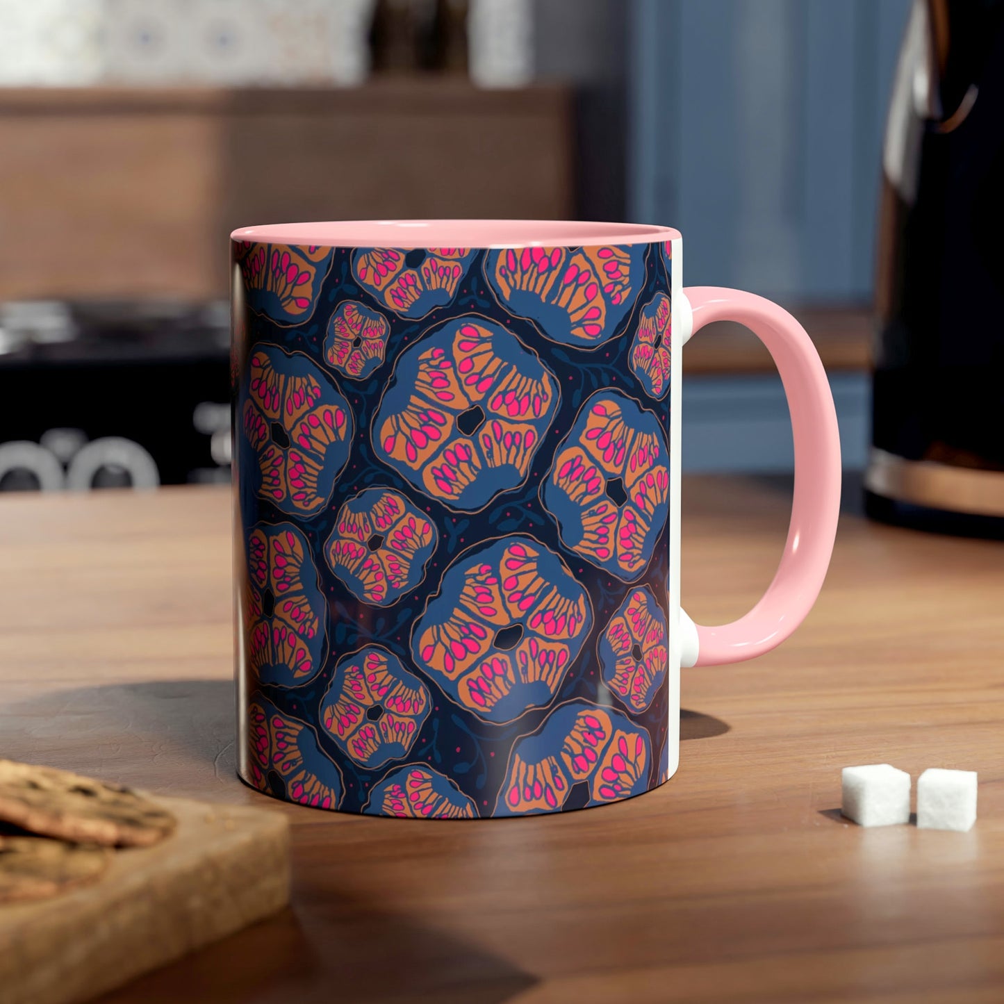 Abstract Floral Pomegranate Mug