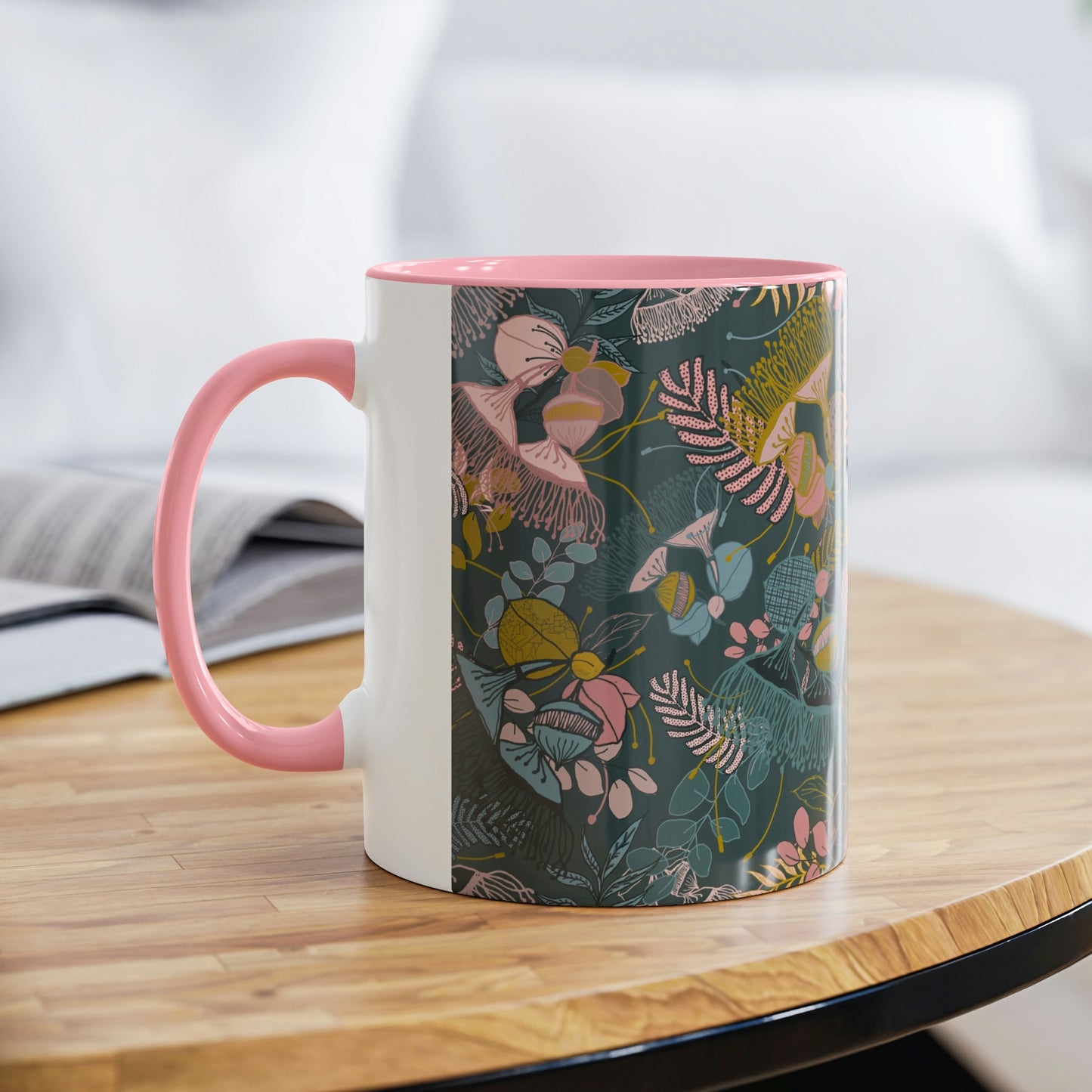 Gorgeous Gum Tree Mug - Teal and Pink