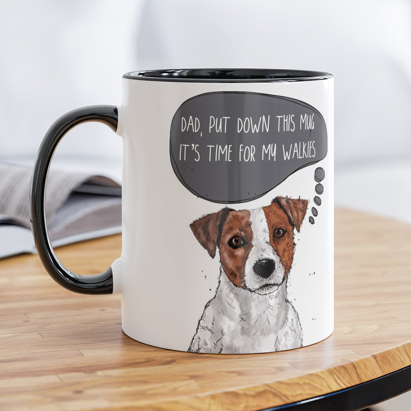 Brown and White Jack Russell Mug for Dog Dad