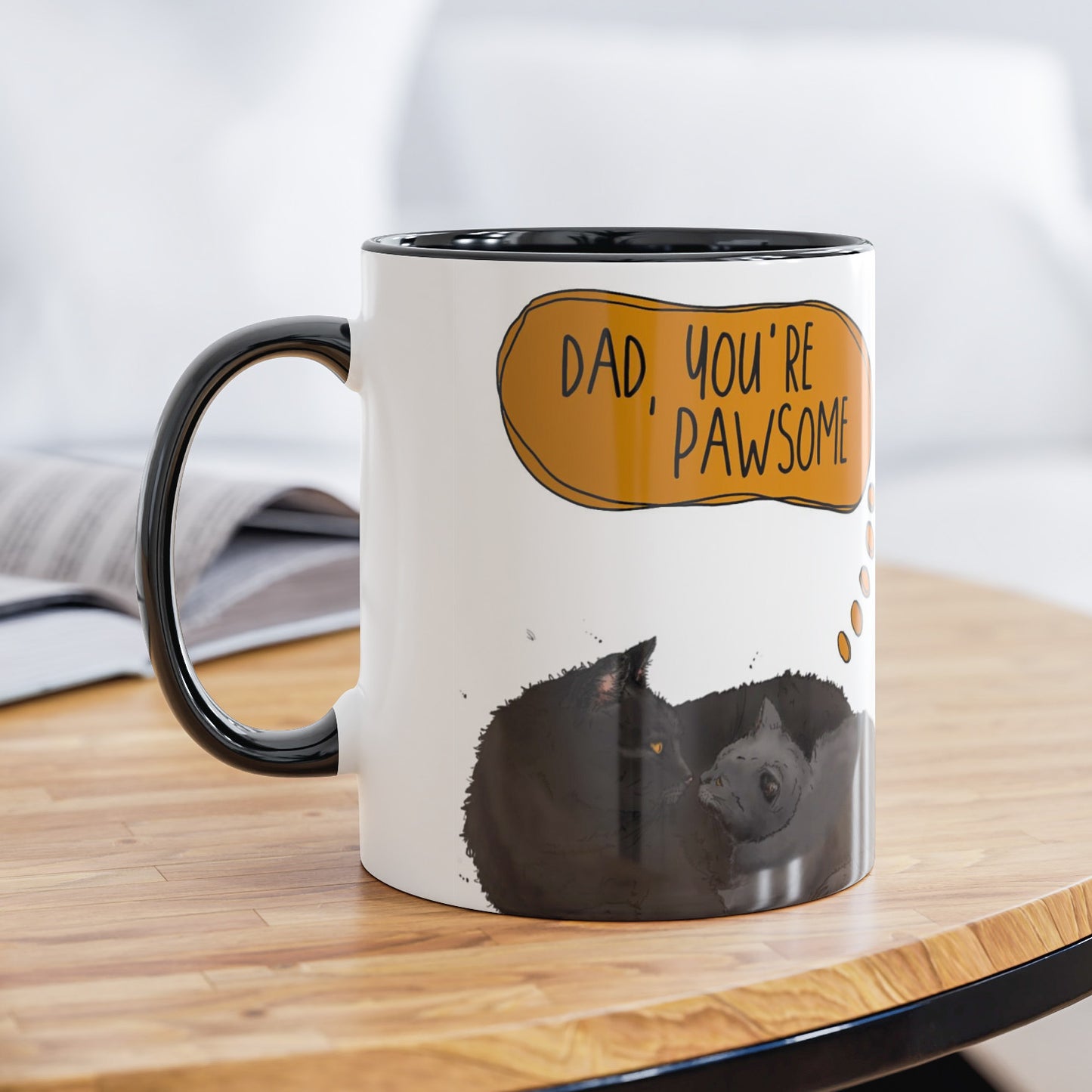 Black Cat Cute Mug for Cat Dad