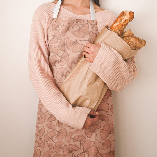 Gorgeous Ginkgo Chefs Apron - Coral