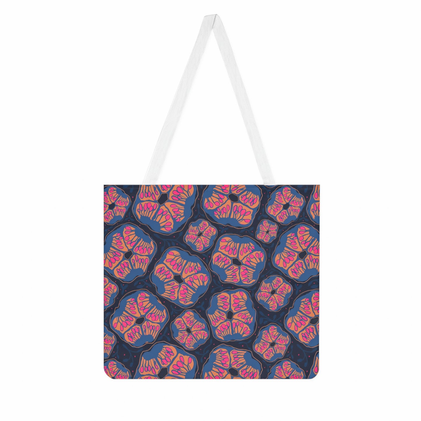 Abstract Floral Tote Bag - Magenta & Navy