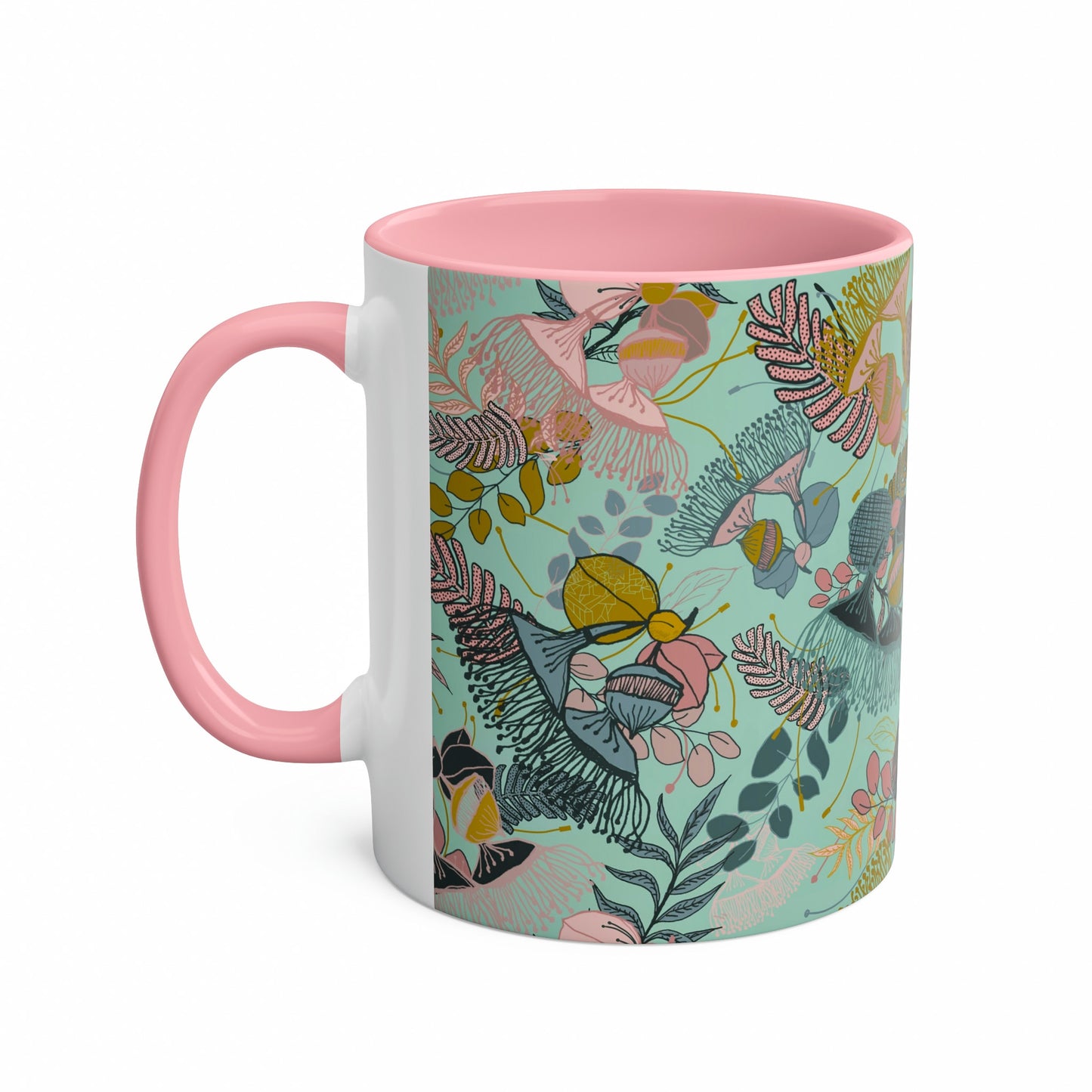 Gorgeous Gum Tree Mug - Mint and Pink