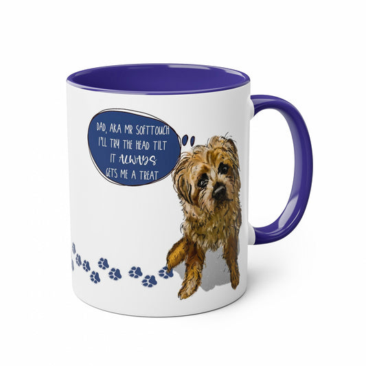 Cheeky ‘Scruffy’ Border Terrier Mug For Dad