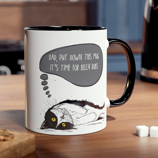 Black & White Cat Mug for Cat Dad