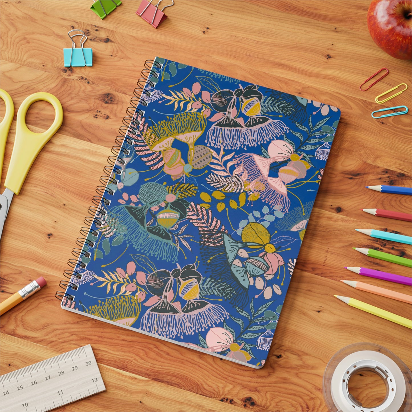 Gorgeous Gum Tree Spiral Notebook - Electric Blue