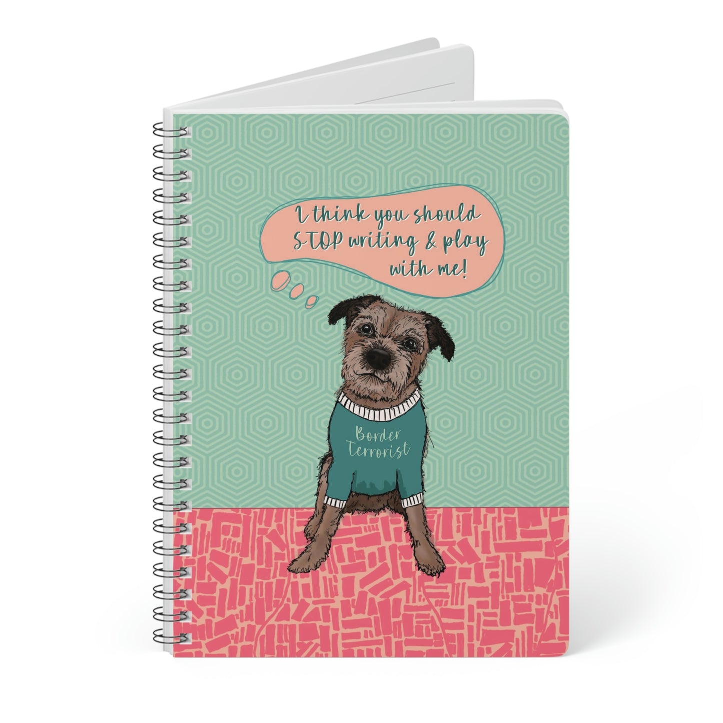 Cute and Funny Border Terrier Spiral Notepad