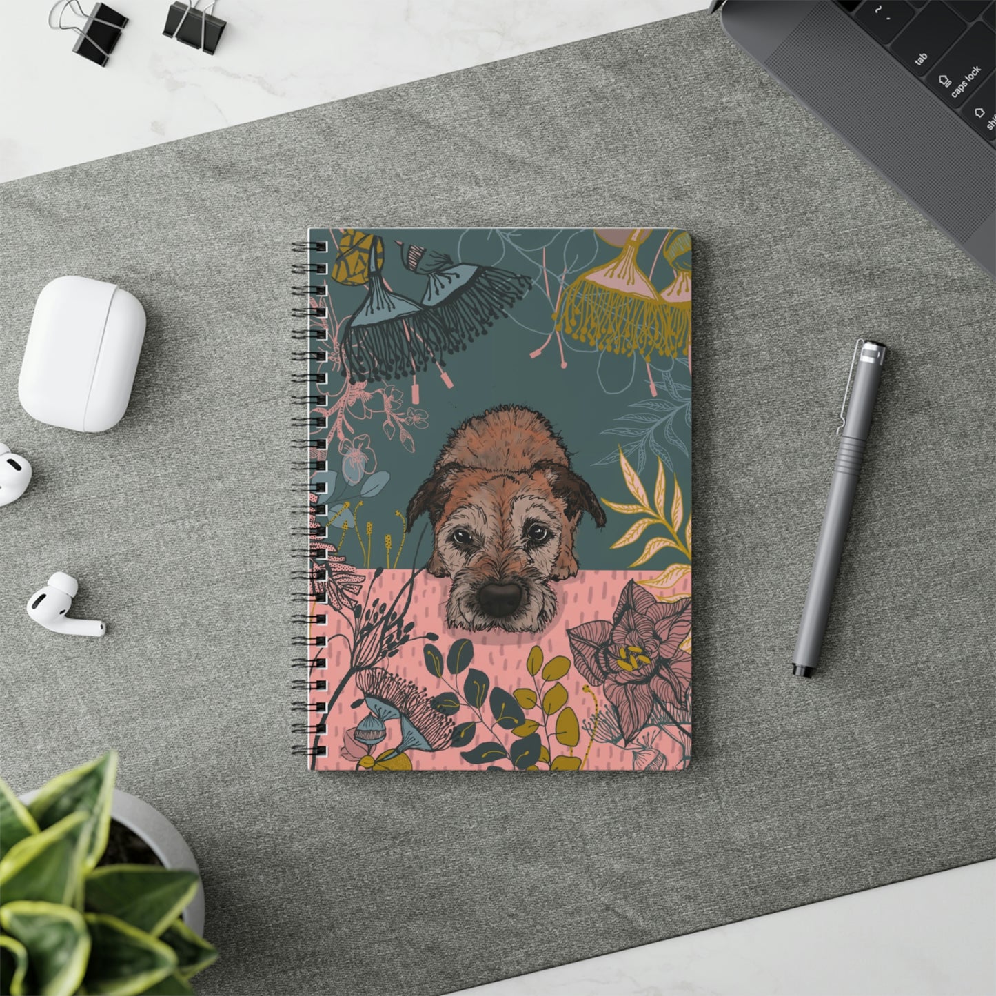 Cute ‘Border Terrier In the Bushes’ Spiral Notebook