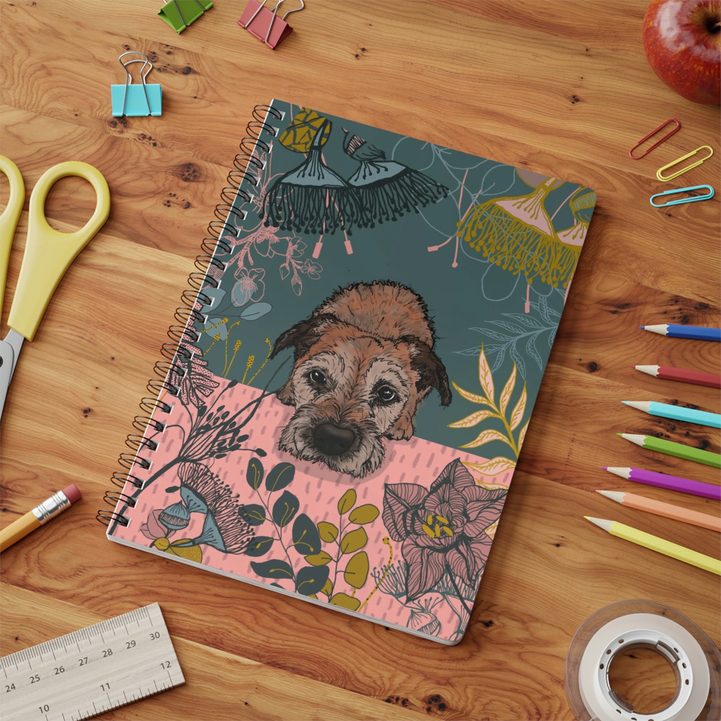 Cute ‘Border Terrier In the Bushes’ Spiral Notebook