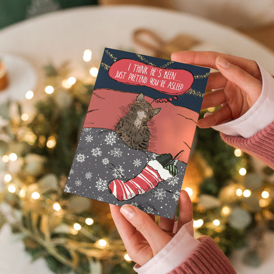 Tabby Cat Christmas Card Pack of 5