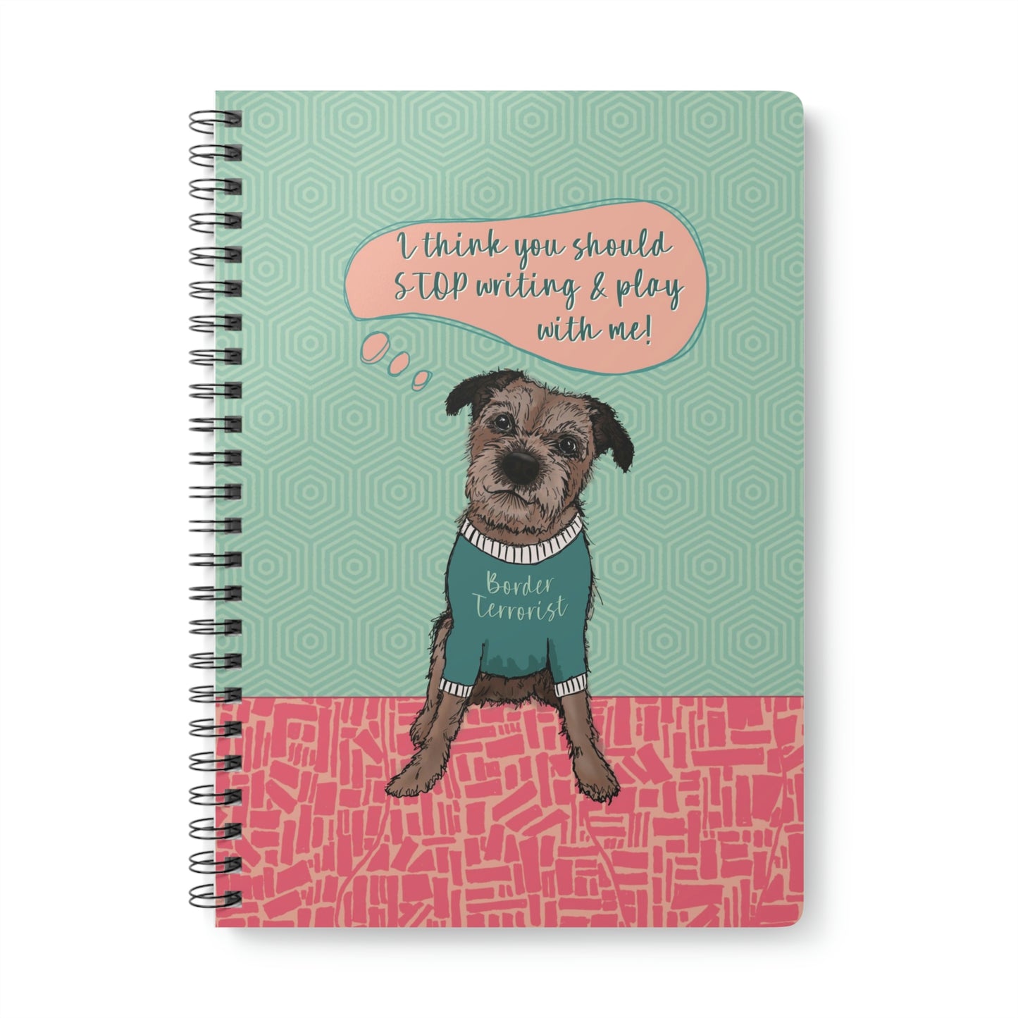 Cute and Funny Border Terrier Spiral Notepad