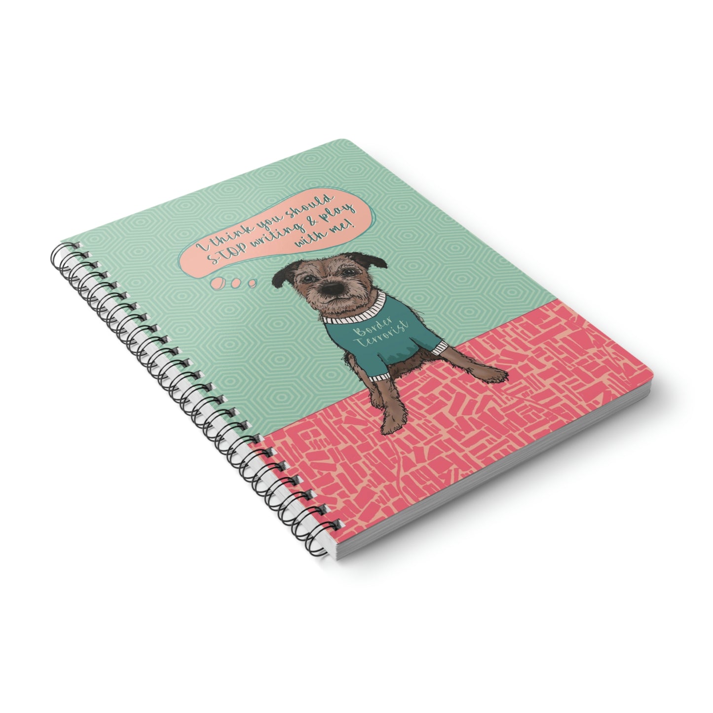 Cute and Funny Border Terrier Spiral Notepad