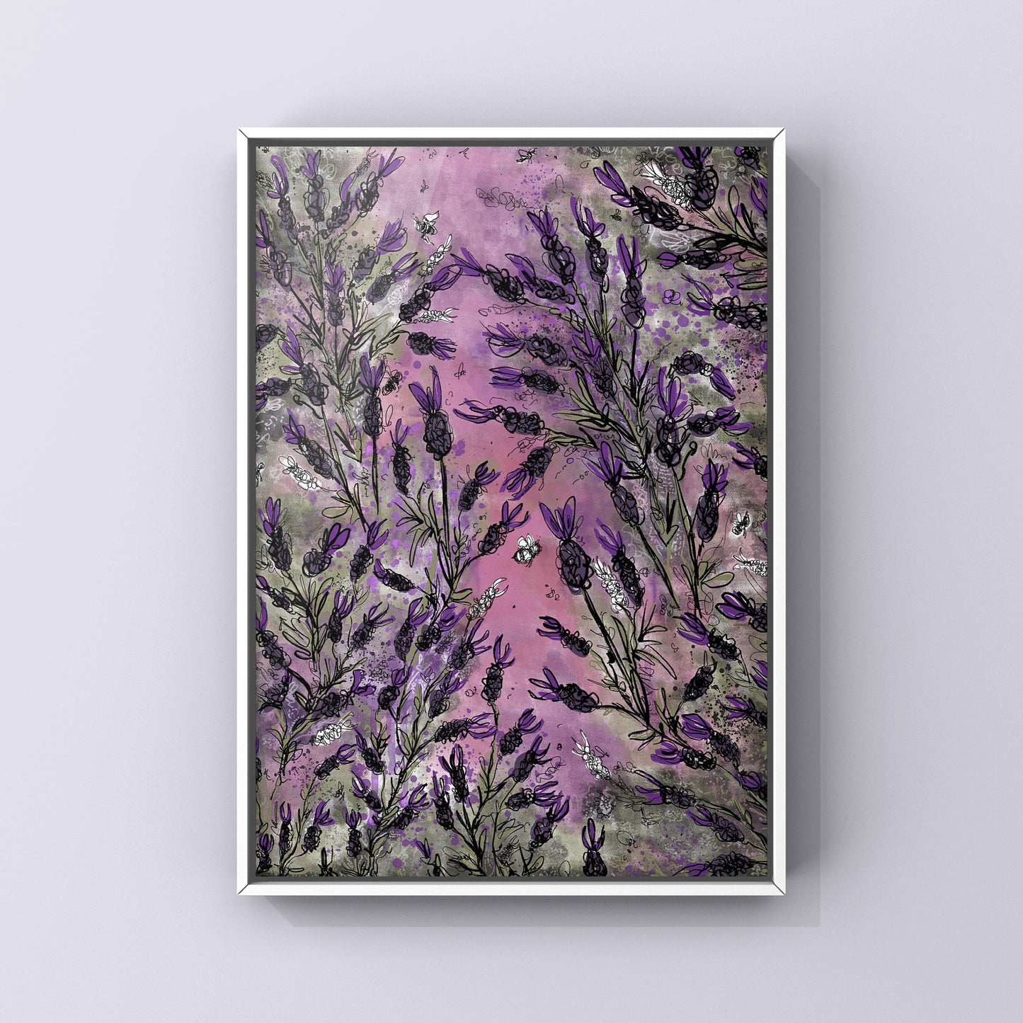 Lavender Floral Fields Wall Art Print