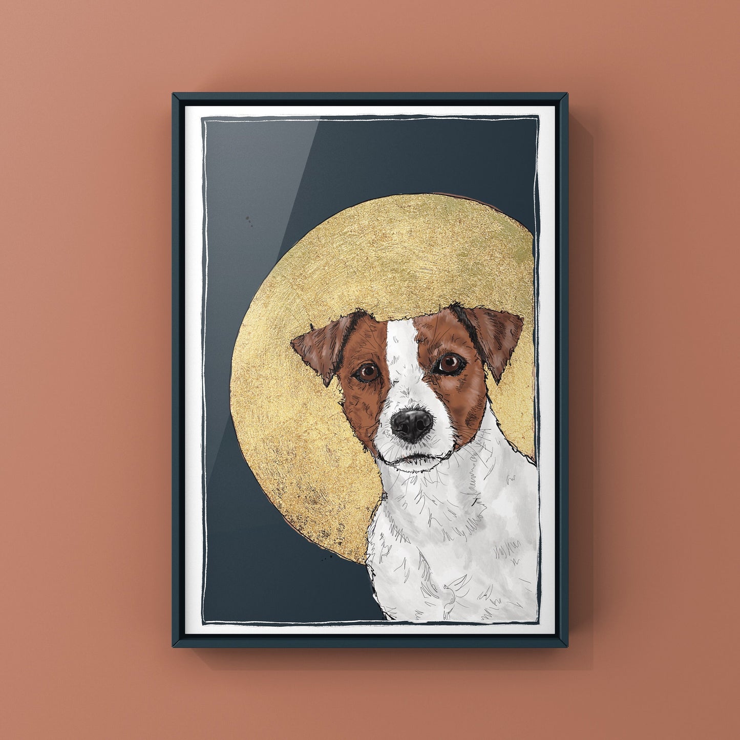 Jack Russell Gold Leaf Print