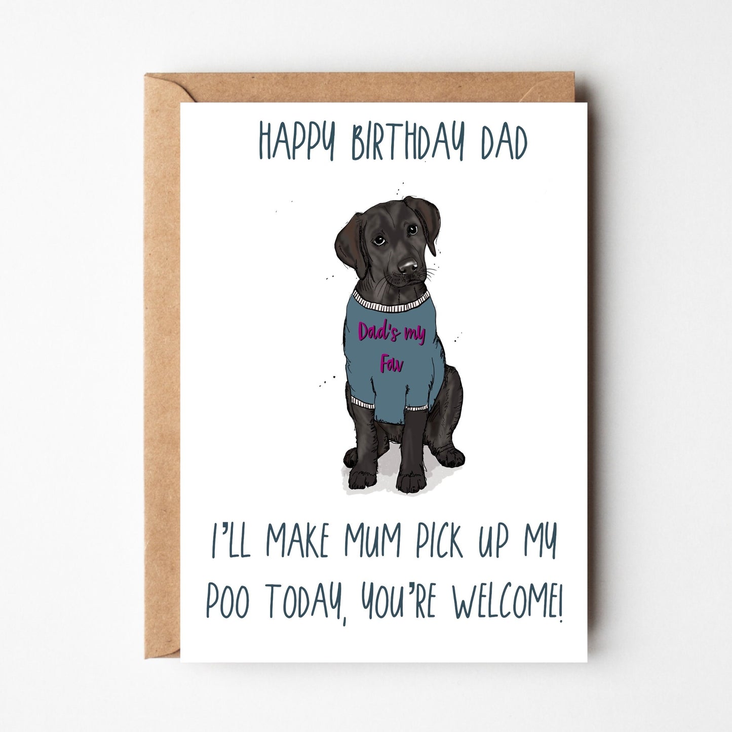 Labrador Birthday Card for Dad - Colour Variations Available