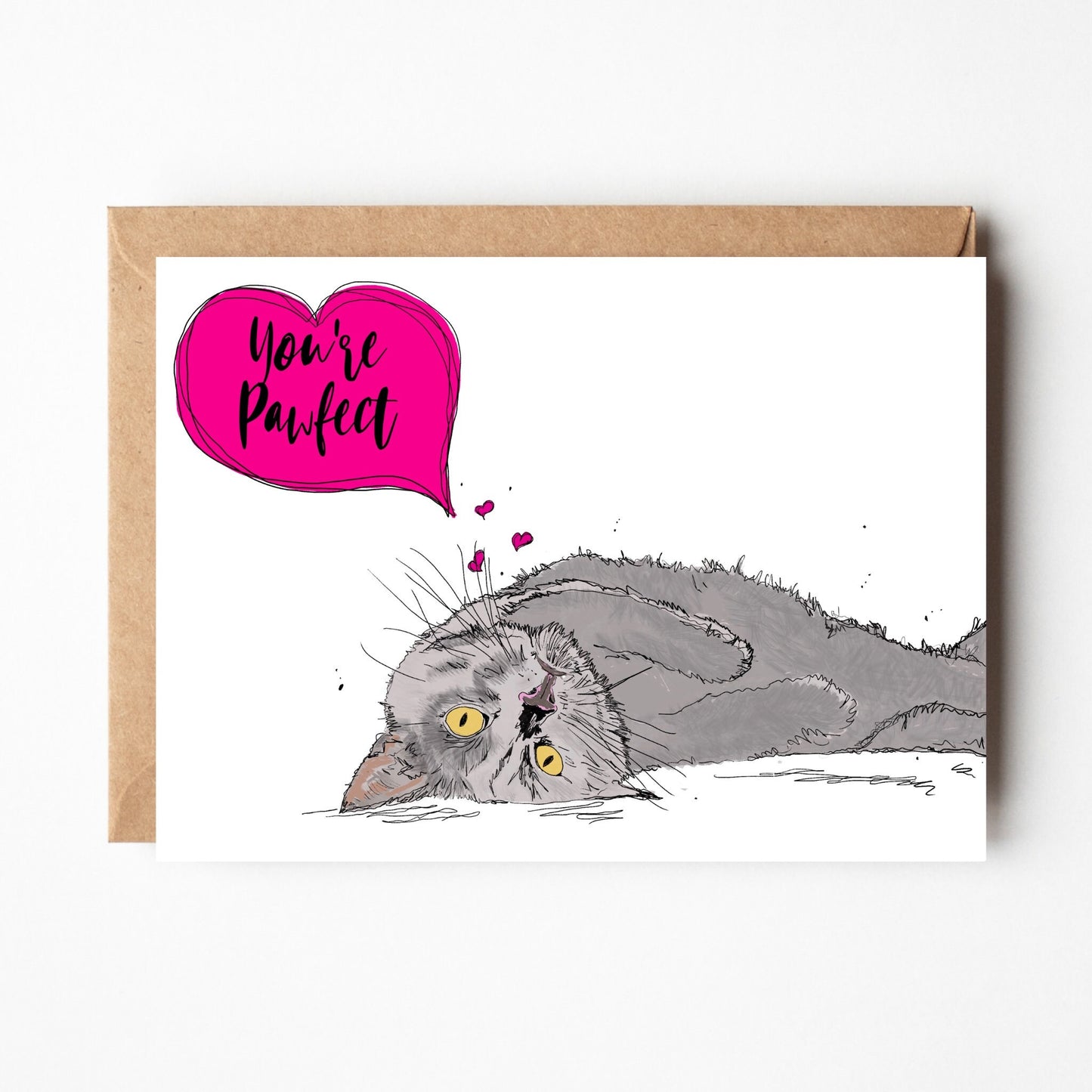 Grey/ Blue cat anniversary card