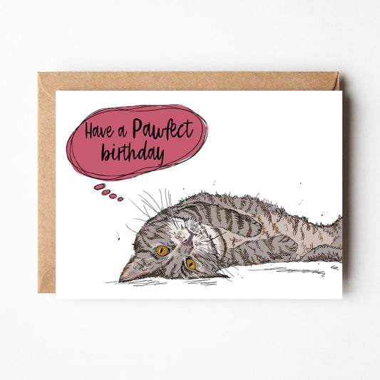 Tabby Cat Birthday Card