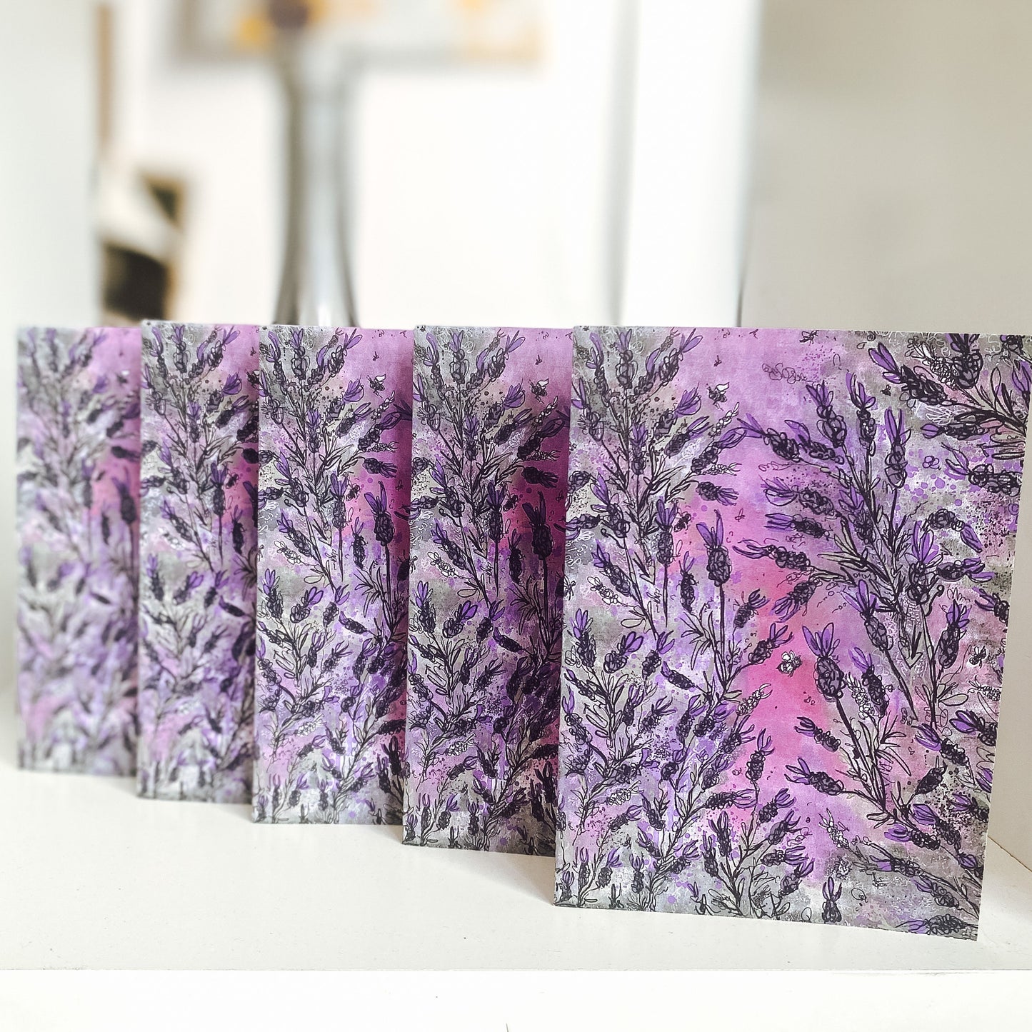 Lavender floral flower Notecards