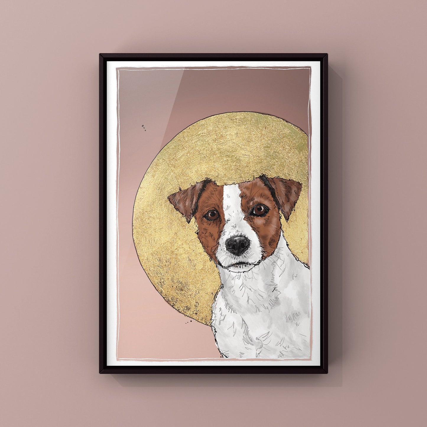 Jack Russell Gold Leaf Print