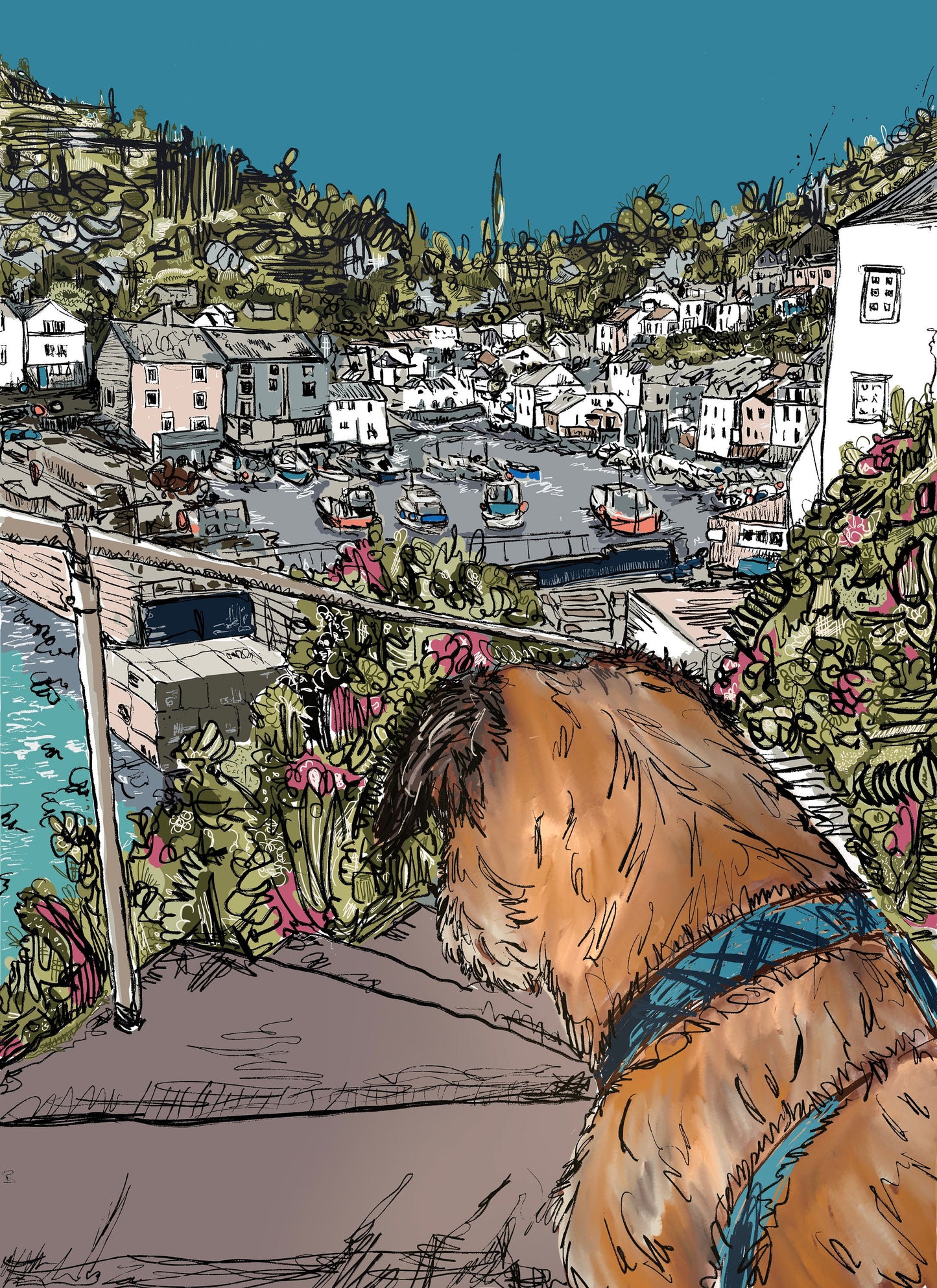 Border Terrier Polperro Print