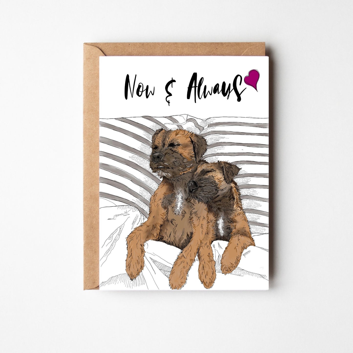 Border Terrier Duo Anniversary or Love Card