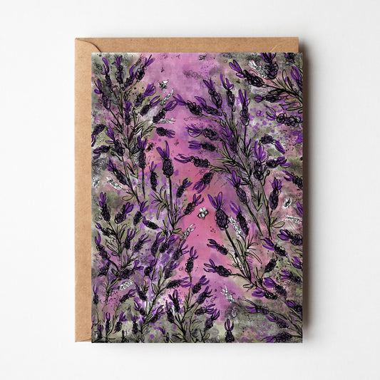 Lavender floral flower Notecards