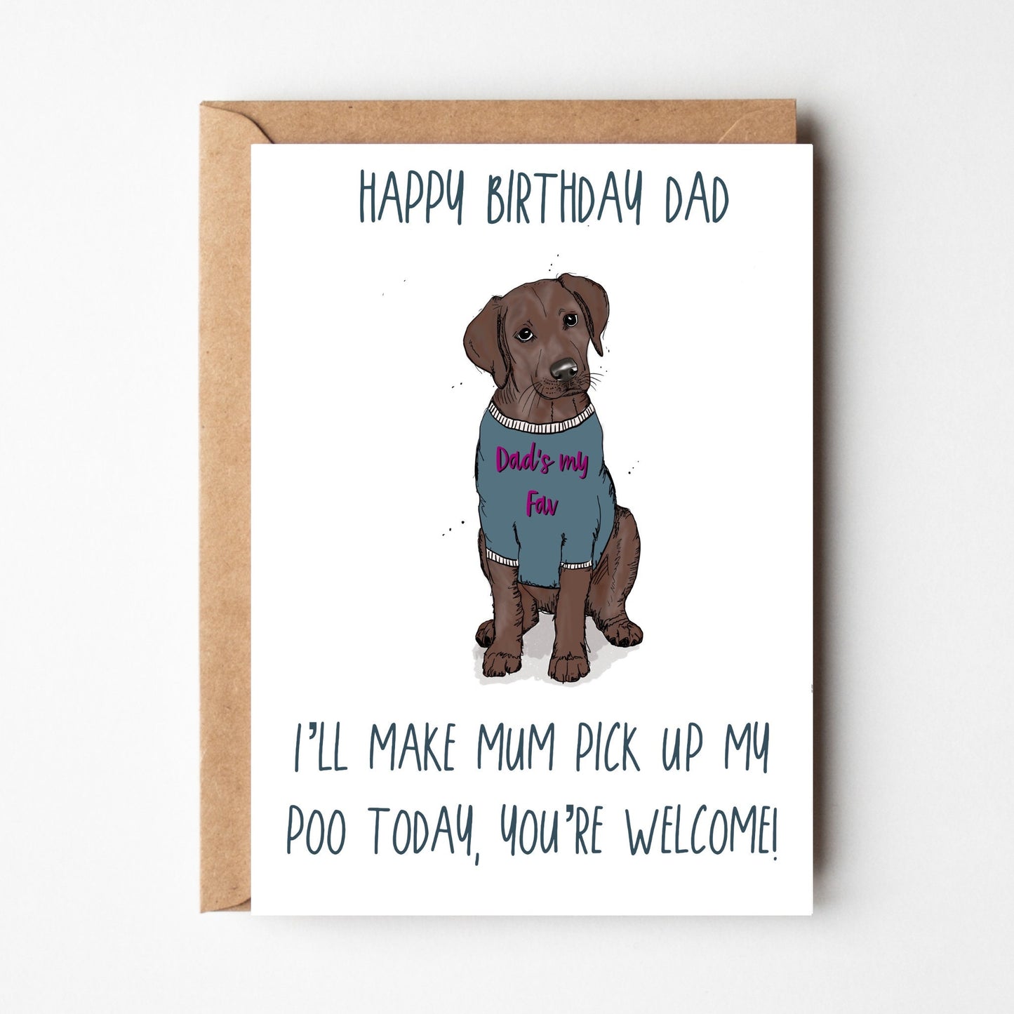 Labrador Birthday Card for Dad - Colour Variations Available