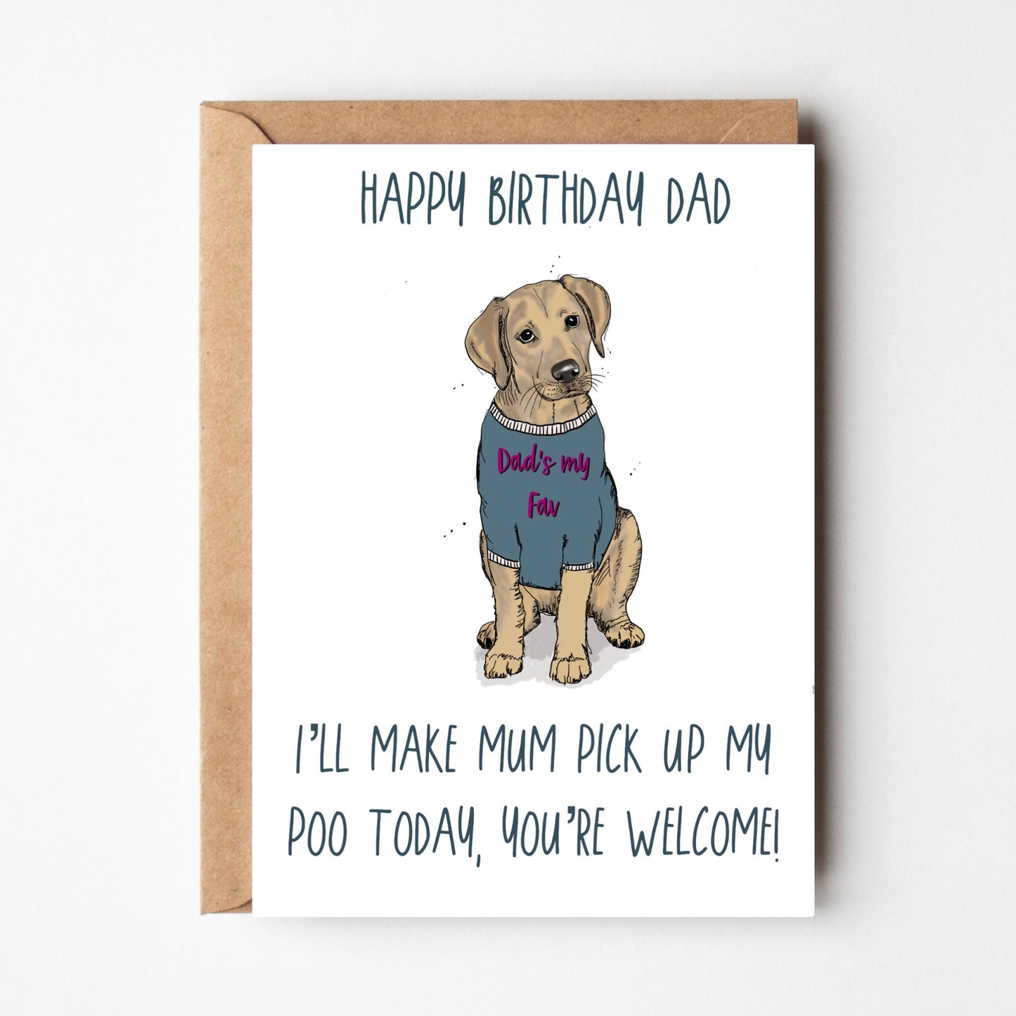 Labrador Birthday Card for Dad - Colour Variations Available