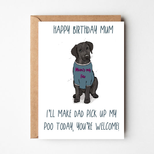 Labrador Birthday Card for Mum