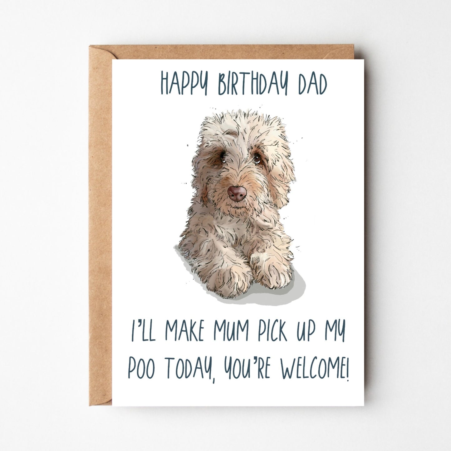 Cockapoo Birthday Card for Dad