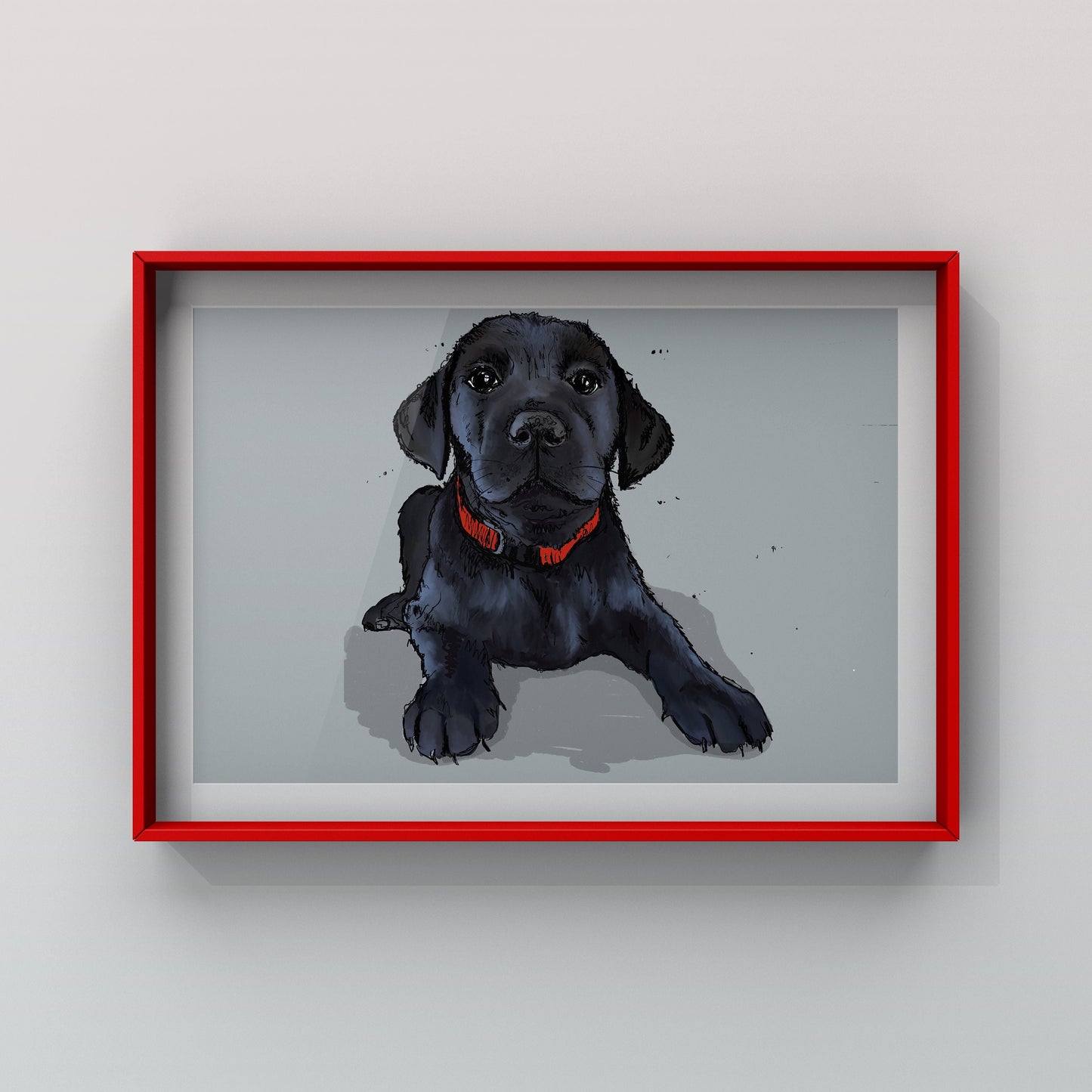 Personalised original pet portrait & card combination