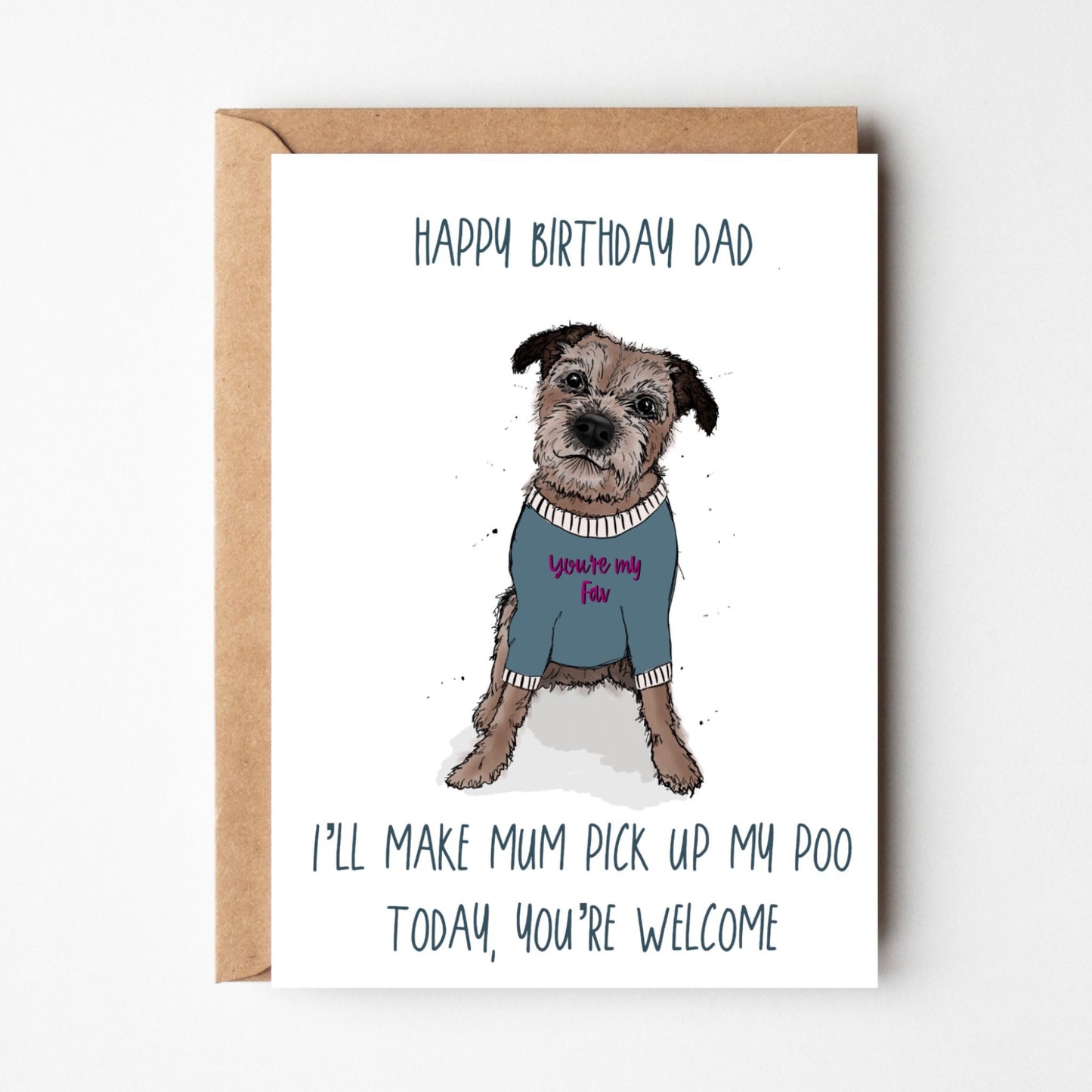 Border Terrier Birthday Card for Dog Dad