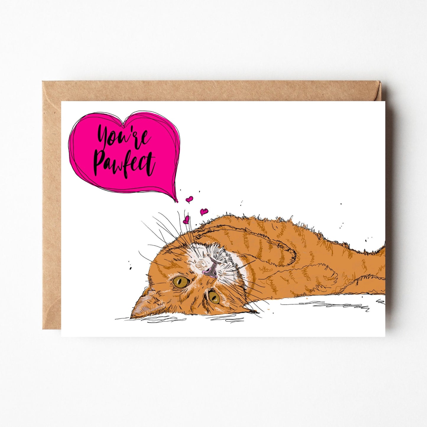 Ginger cat anniversary card