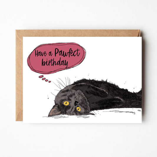 Black cat birthday card