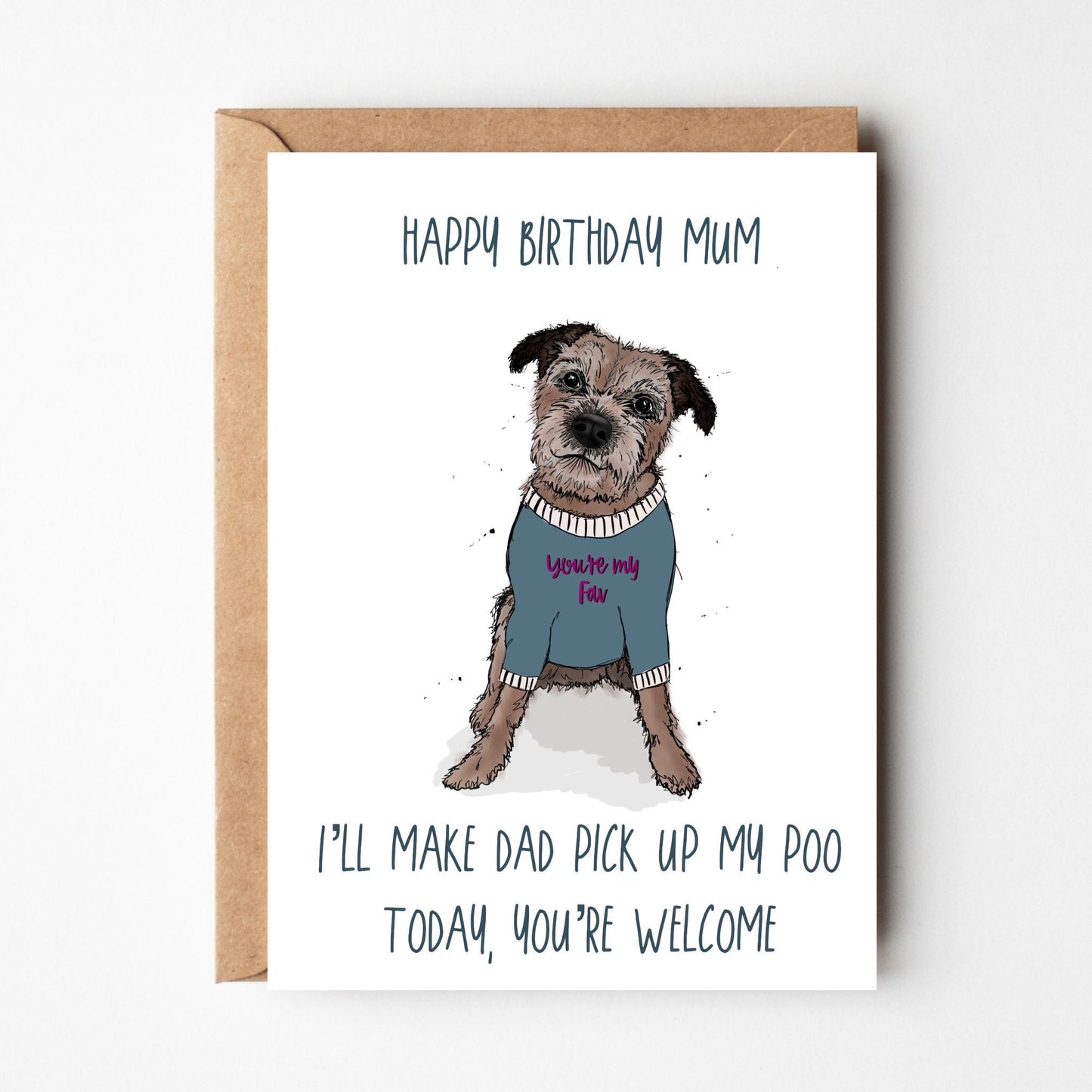 Border Terrier Birthday Card for Dog Mum