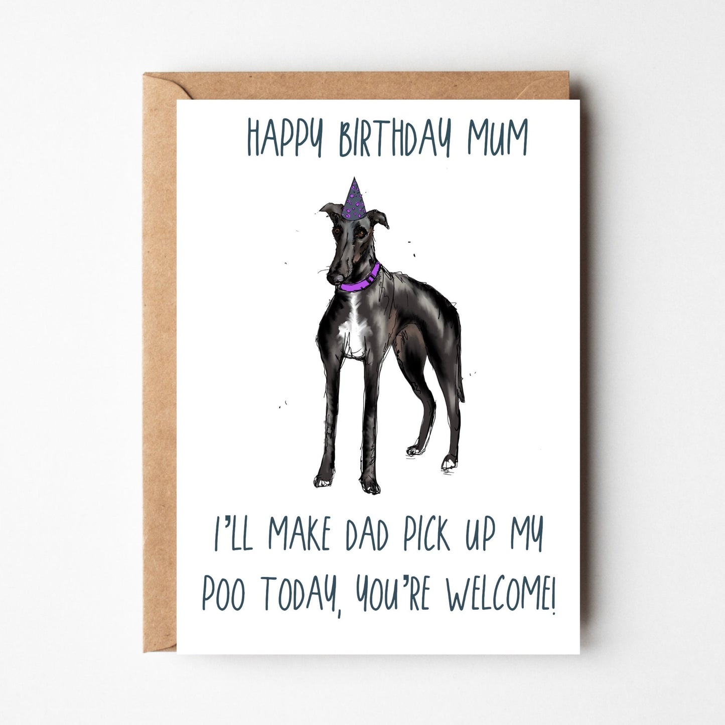 Greyhound Birthday Card for Mum