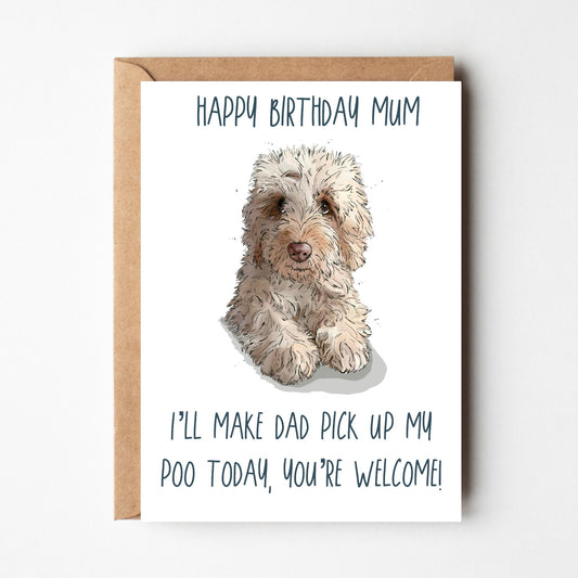 Cockapoo Birthday Card for Mum