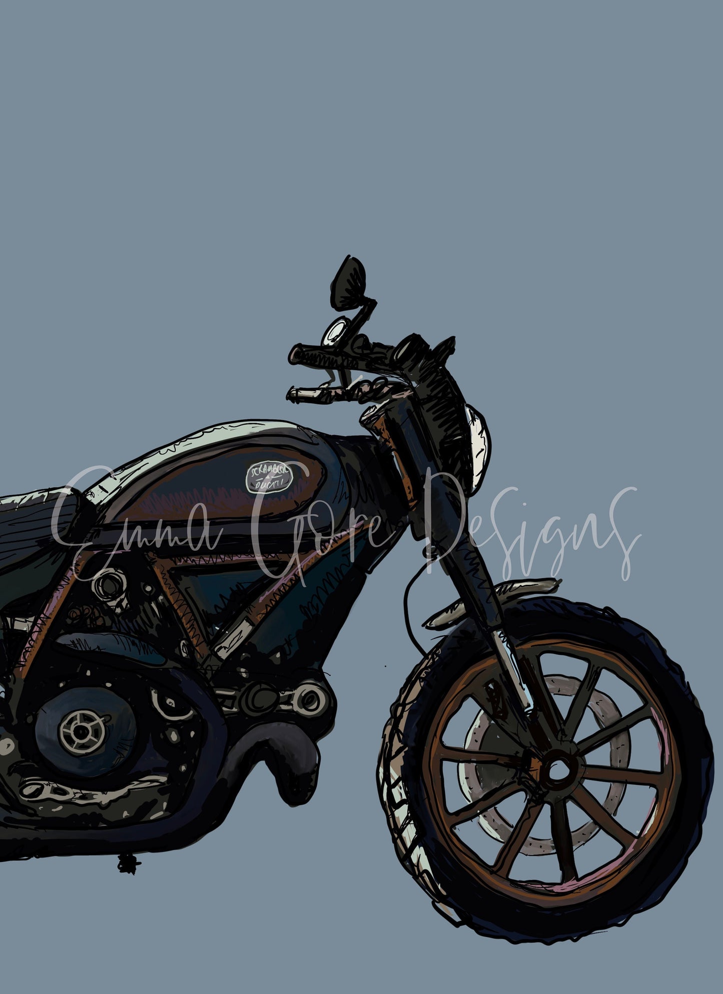 Personalised motorbike portrait from your photos